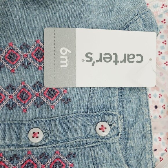 Carters 3 Piece Set Girl's Size 6 Months New - Picture 6 of 7